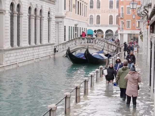 Stock photo of a flood in Venice, Italy