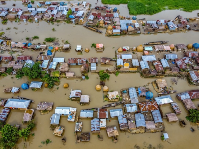 Stock photo of a flood in an African city